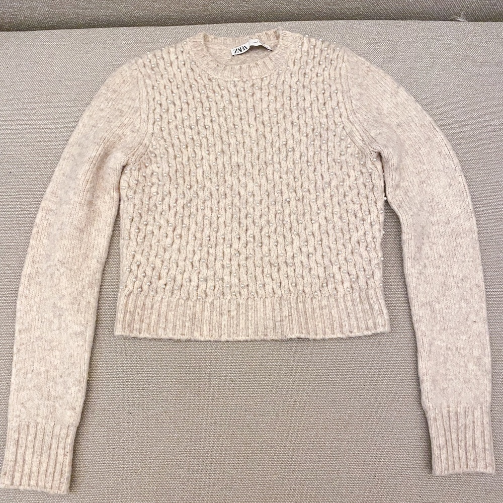 New Zara sweater with pearls